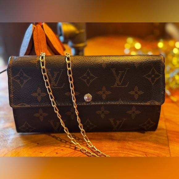 EGA Louis Vuitton Monogram Portefeiulle Sarah Long Bifold Wallet Brown/converted - Picture 3 of 17